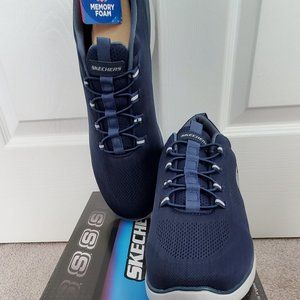 Skechers Sport Slip On Sneaker w/Memory Foam, Brand New Navy Blue Men's Size 13W